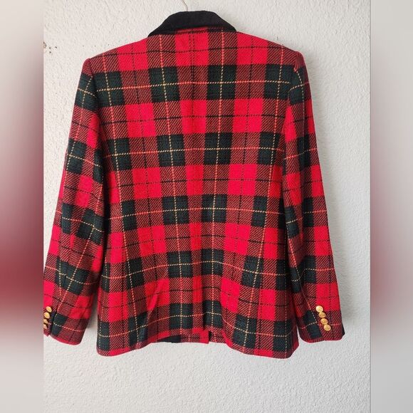Talbots Plaid Tartan Red and Black Women's Jacket - Picture 2 of 11
